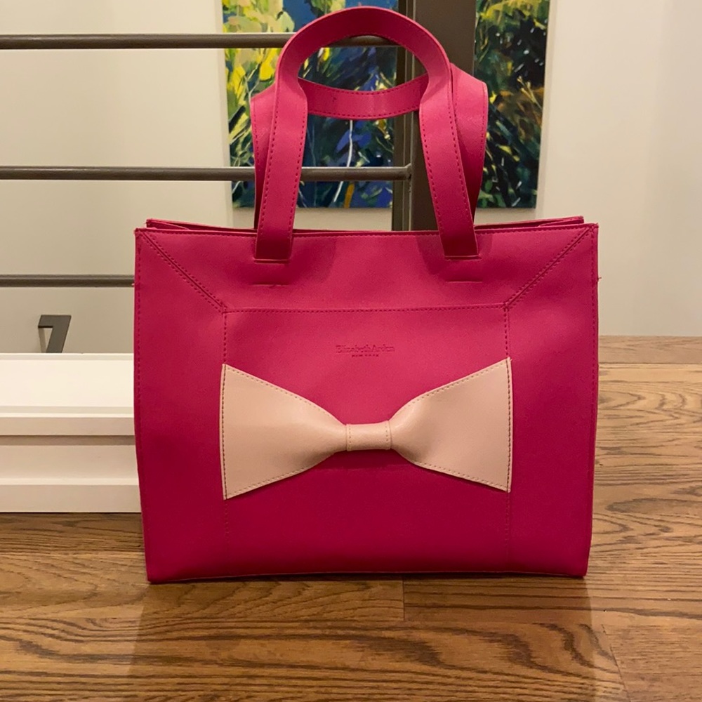 ❤️ Elizabeth Arden Hot Pink Tote with Pale Pink Bow